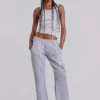 13 Grijze gemêleerde bootcut Monster Joggers