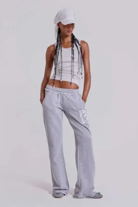 13 Grijze gemêleerde bootcut Monster Joggers