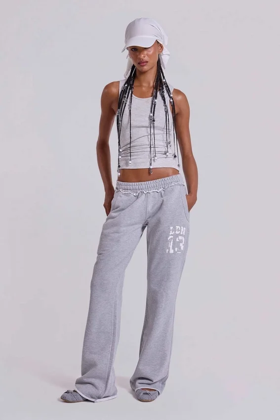 13 Grijze gemêleerde bootcut Monster Joggers