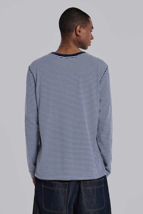 62 Stripe Navy-shirt met lange mouwen