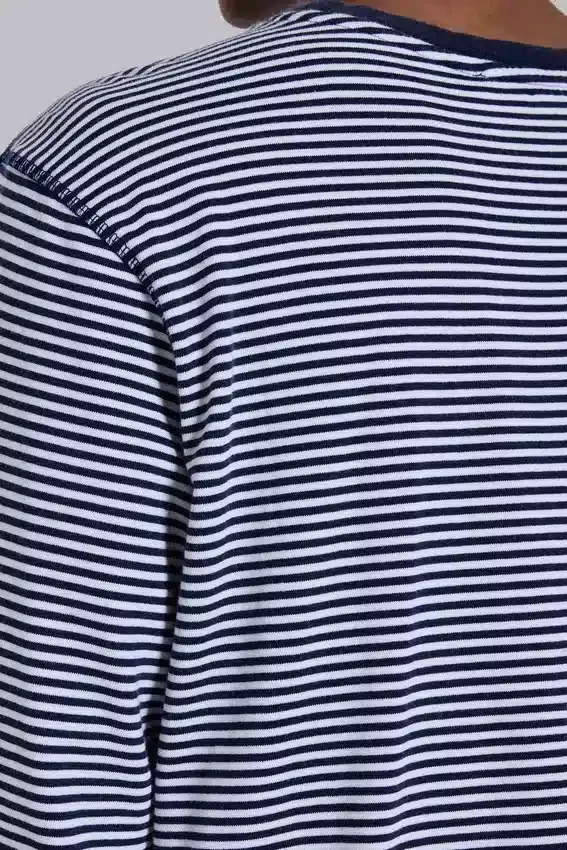 62 Stripe Navy-shirt met lange mouwen