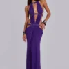 6AM Maxi-jurk met uitsnijdingen in violet