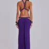 6AM Maxi-jurk met uitsnijdingen in violet