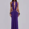 6AM Maxi-jurk met uitsnijdingen in violet
