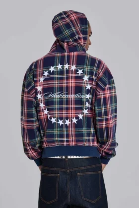 Adrenaline geruite hoodie met rits