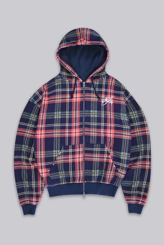Adrenaline geruite hoodie met rits