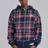 Adrenaline geruite hoodie met rits