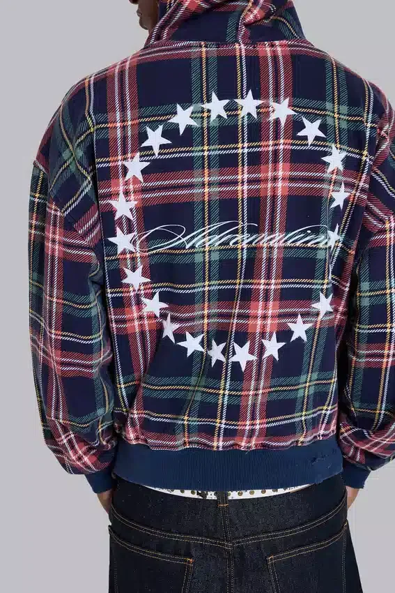 Adrenaline geruite hoodie met rits