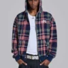 Adrenaline geruite hoodie met rits