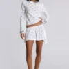 Aerea Burnout-top met lange mouwen en stippen in mistkleur