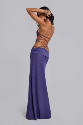 Amara maxi-jurk met bandjes en metalen afwerking