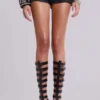 Ardor gecoate mini-denimshort in zwart