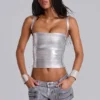 Ardor gecoate mini-denimshorts in zilver