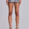 Ardor gecoate mini-denimshorts in zilver