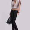 Ardor gecoate skinny jeans met lage taille