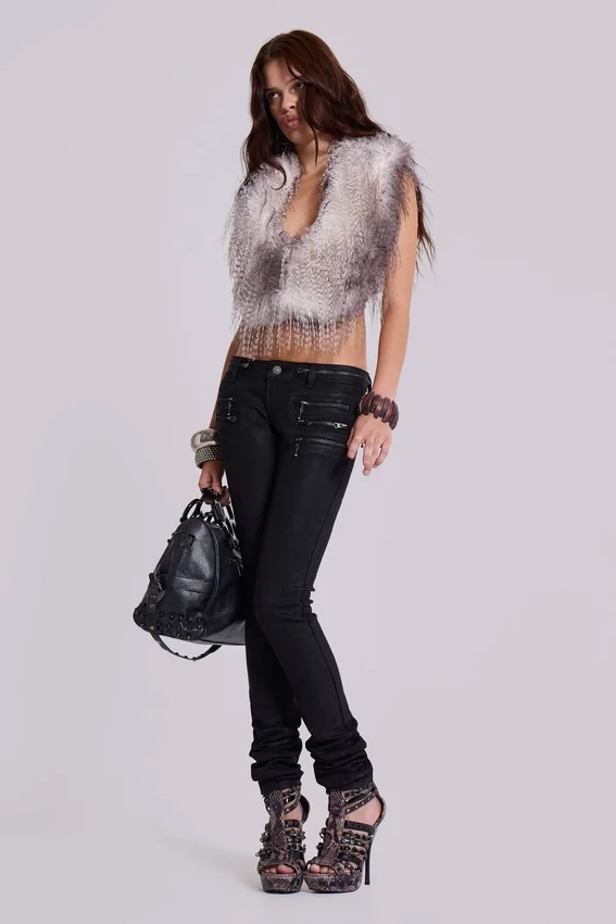 Ardor gecoate skinny jeans met lage taille