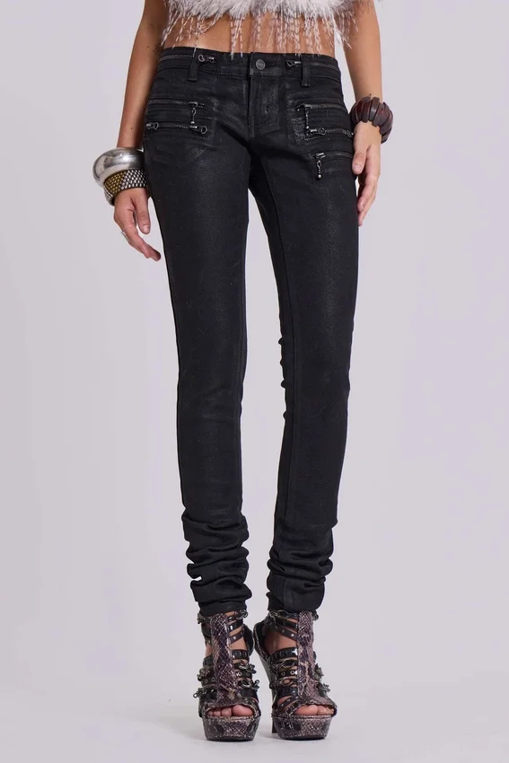 Ardor gecoate skinny jeans met lage taille