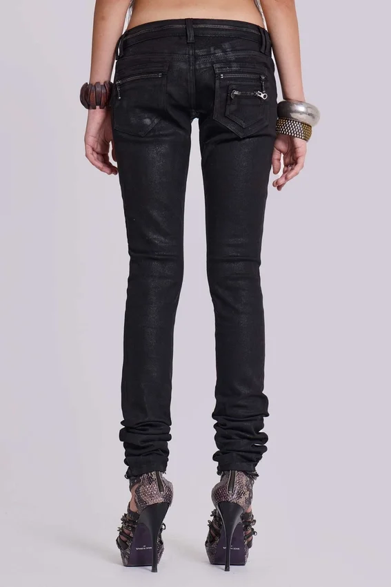 Ardor gecoate skinny jeans met lage taille