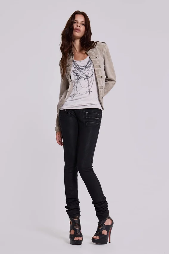 Ardor gecoate skinny jeans met lage taille