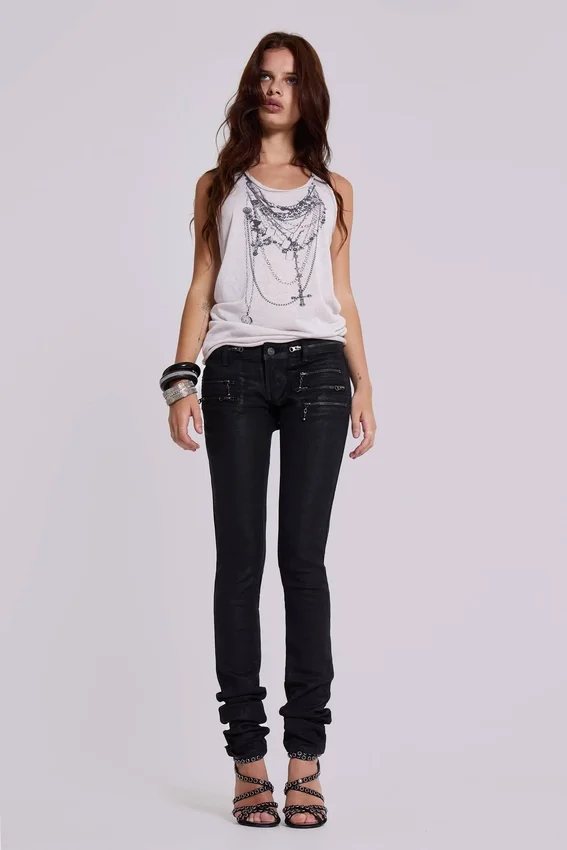 Ardor gecoate skinny jeans met lage taille