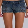 Ardor mini-denimshort in blauwe wassing