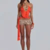 Areca met de hand versierde minishorts
