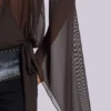 Aria mesh mini-jurk met diep decolleté in bruin