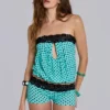 Ashlee mini-short van kant met stippen