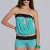 Ashlee mini-short van kant met stippen