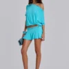 Azurae top met studs en open rug