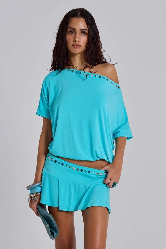 Azurae miniskort met studs