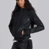Bedrock gewaxt denimjack met capuchon