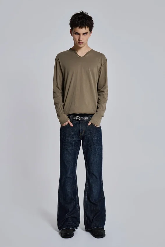 Blaue Jude Bootcut-Jeans