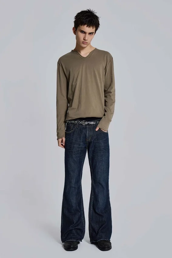 Blaue Jude Bootcut-Jeans