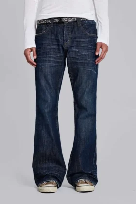 Blaue Jude Bootcut-Jeans
