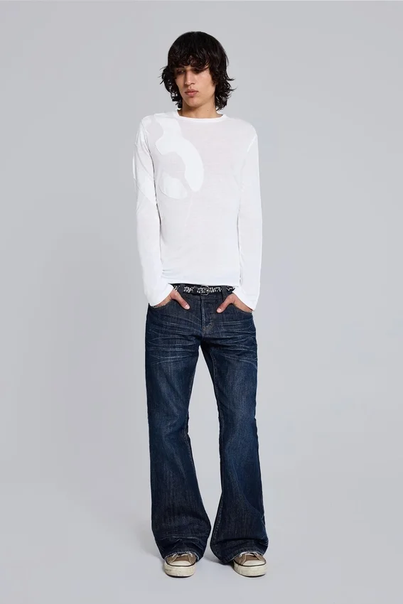 Blaue Jude Bootcut-Jeans
