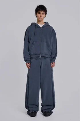 Blauwe sportieve, wijde Monster Hoodie