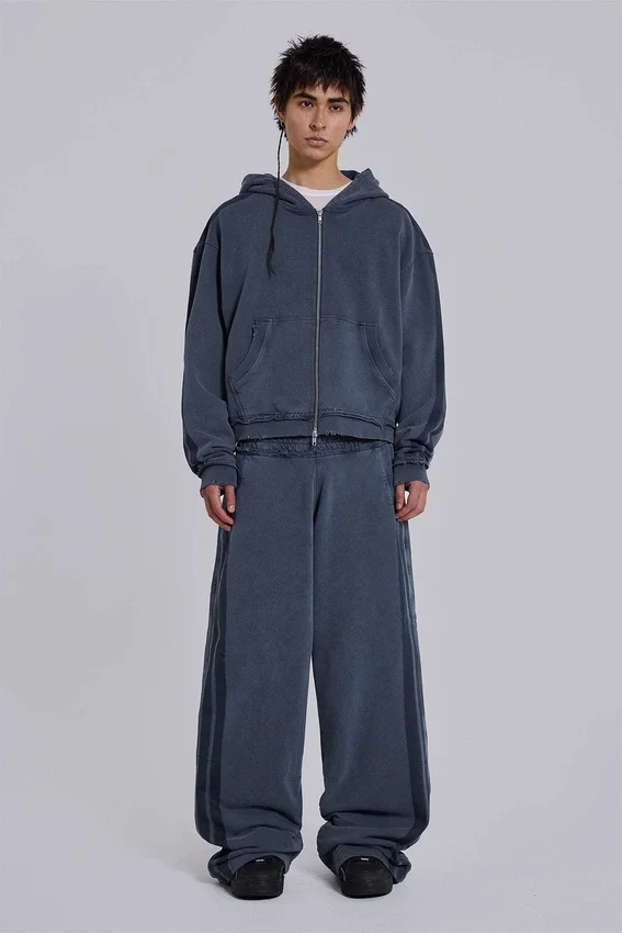 Blauwe sportieve, wijde Monster Joggers