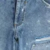 Blauwe vintage verweerde timmermansjeans