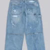 Blauwe vintage verweerde timmermansjeans