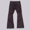 Bordeauxrode bootcut-broek van imitatieleer met studs
