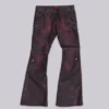 Bordeauxrode bootcut-broek van imitatieleer met studs