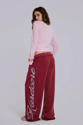 Bordeauxrode Hardcore Jewel Monster Joggers