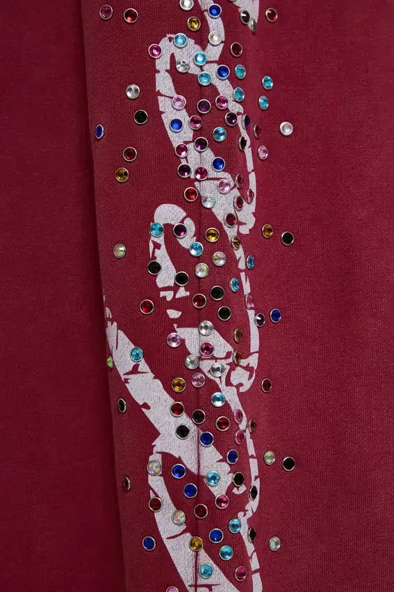 Bordeauxrode Hardcore Jewel Monster Joggers