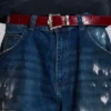 Bordeauxrode 'Strike Metal'-riem