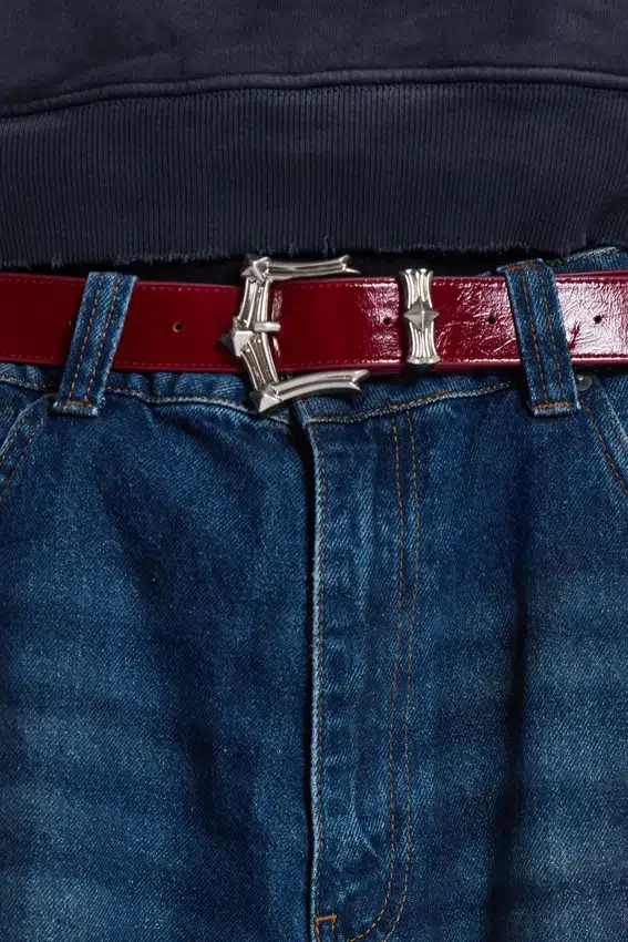 Bordeauxrode 'Strike Metal'-riem