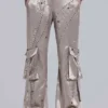 Briony satijnen cargobroek met studs