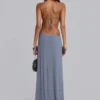 Brisa asymmetrische, met de hand geregen maxi-jurk