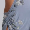Brisa asymmetrische, met de hand geregen maxi-jurk