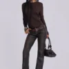 Bruine Cooper PU-Jeans met bootcut
